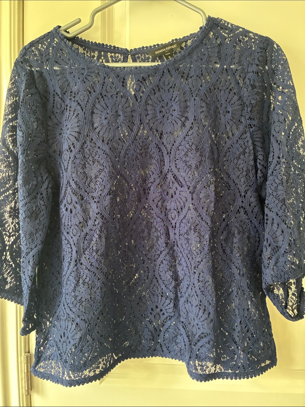 Banana Republic Navy Lace Blouse